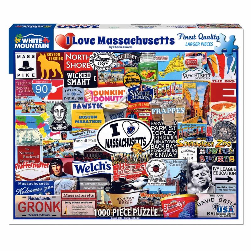 1000 Pc I Love Massachusetts Puzzle  |  1000+ Pc Puzzles 1000+ Pc Puzzles 1000+ Pc Puzzles