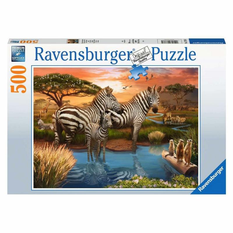 500 Pc Zebras At The Waterhole  |  500 Pc Puzzles 500 Pc Puzzles 500 Pc Puzzles