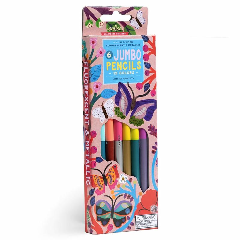 Butterflies Double Sided Jumbo Pencils  |  Art Supplies Art Supplies Art Supplies