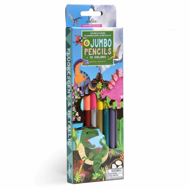 Dinosaur Double Sided Jumbo Pencils  |  Art Supplies Art Supplies Art Supplies