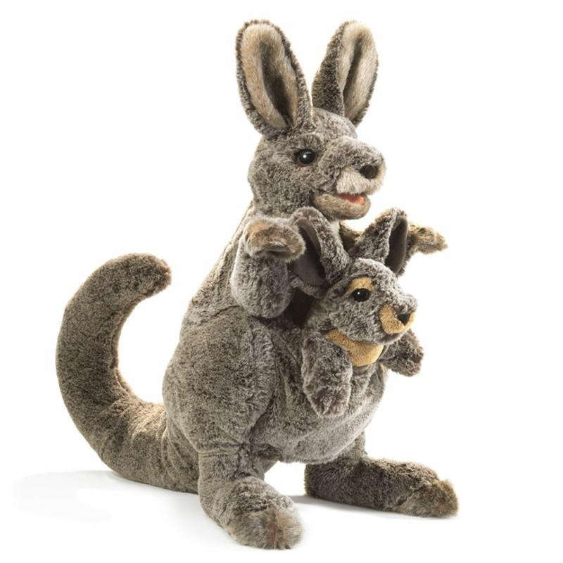 Kangaroo With Joey Puppet  |  Puppets Plush & Soft Toys Puppets