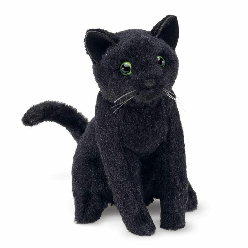 Mini Black Cat Finger Puppet  |  Puppets Plush & Soft Toys Puppets