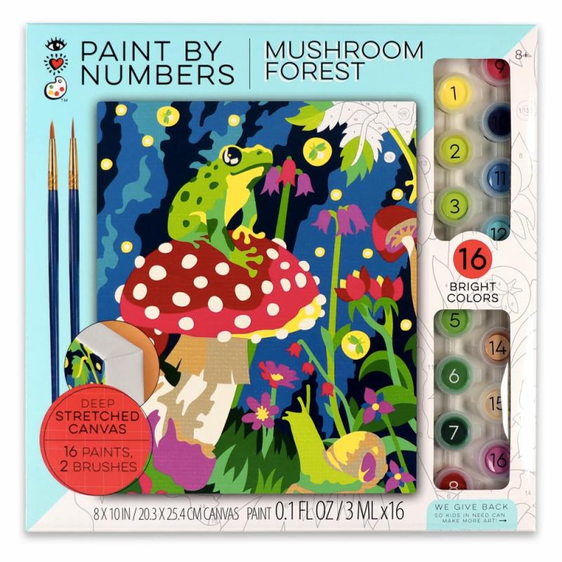 Paint By Numbers Mushrooms And Frog  |  Art Kits Art Kits Art Kits