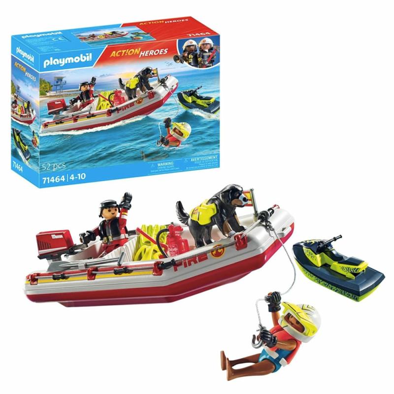 Playmobil Fireboat With Water Scooter  |  Imaginative Playsets Dolls & Playsets Imaginative Playsets