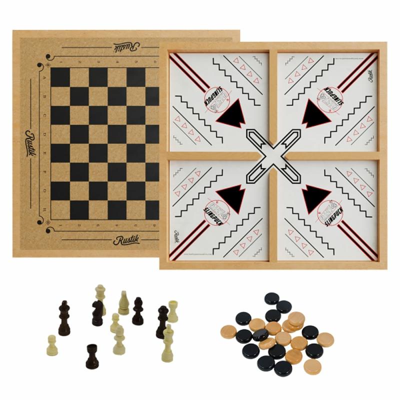 Rustik Crazy 4 Slingpuck 3 In 1 Game Board  |  Board Games Board Games Board Games