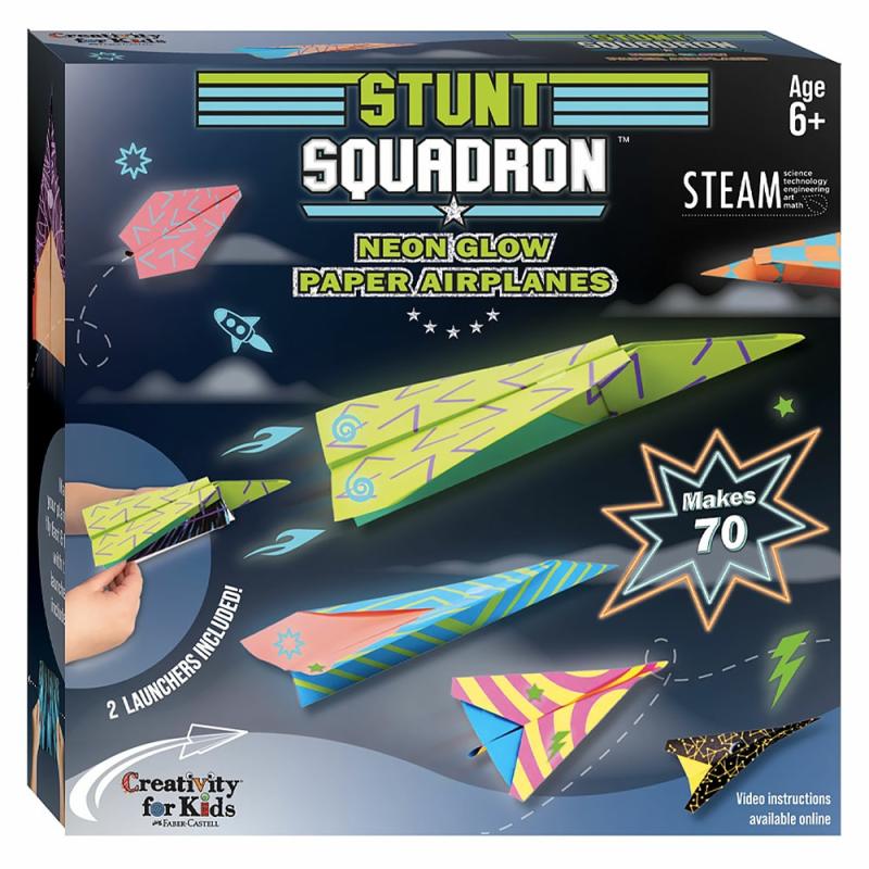 Stunt Squadron Neon Glow Paper Airplanes  |  Paper Crafts Arts & Crafts Paper Crafts