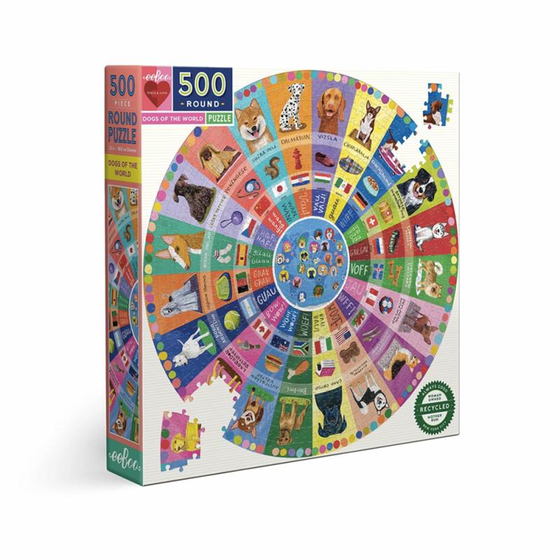 500 Pc Dogs Of The World Round Puzzle  |  500 Pc Puzzles 500 Pc Puzzles 500 Pc Puzzles